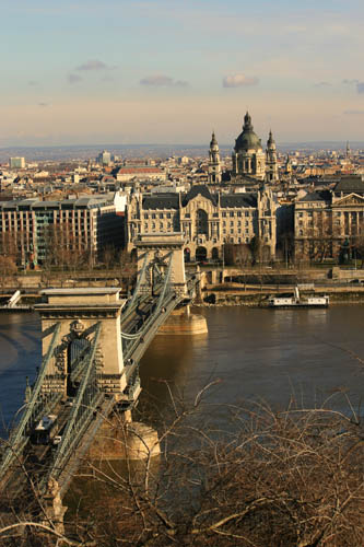 Chain Bridge and St. Stephen's Basilica over the Danube